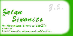 zalan simonits business card